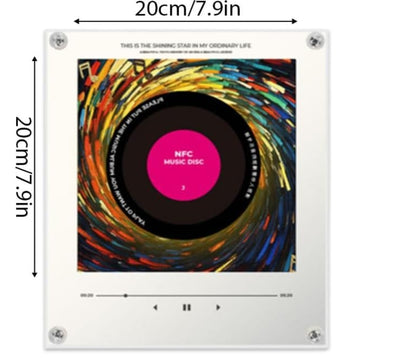 Magnetic Refrigerator Magnet NFC Induction Singing Speaker, NFC Magnetic Refrigerator Magnet Rotating Vinyl Record Night Light,9-Pack Smart Programmable Sound Stickers,Plays Your Favorite Song